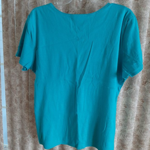 Short sleeve aqua crew neck t-shirt size XL - Picture 4 of 4